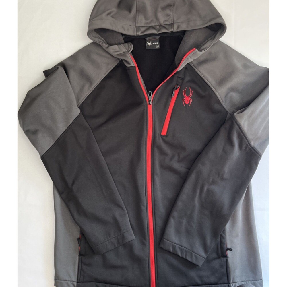 Spyder Jacket Zip Up with Hood Black Size Medium